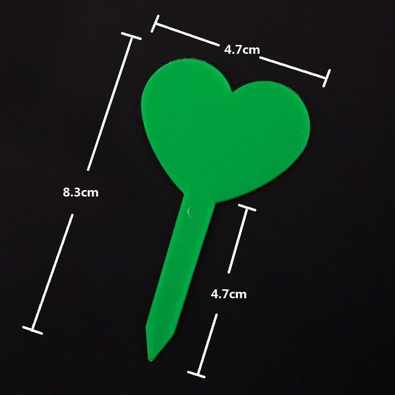 100片园艺标签记号牌标识爱心型花卉多肉防水加厚pp塑料记录植物
